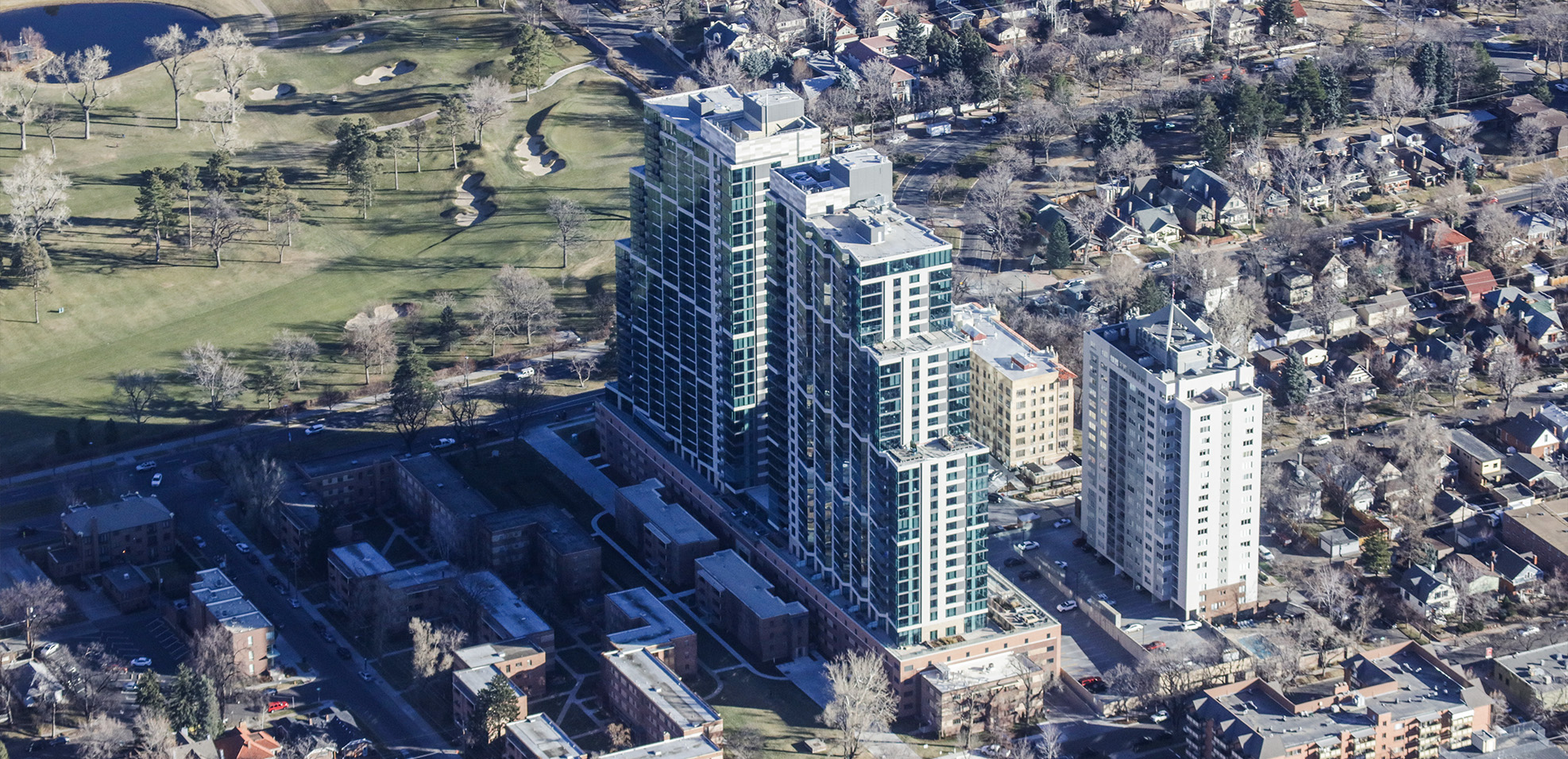 Country Club Towers exterior aerial view